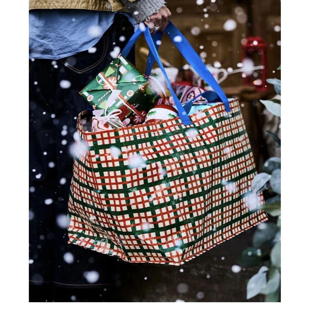 Ikea Tote Bag NEW Vinterfint 2025 Large Shopping Bag Check Pattern 806.039.59